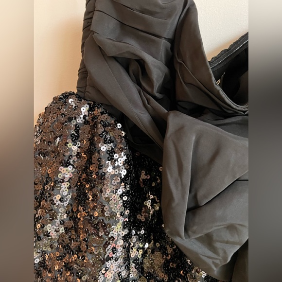 LoveShackFancy Jardena bow-embellished ruched taffeta and sequined crepe top - Picture 3 of 5